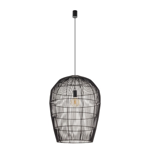 Lampa sufitowa Wisząca HAITI L 11168 Nowodvorski Lighting w stylu boho rattanowa czarna Inspiracje Premium