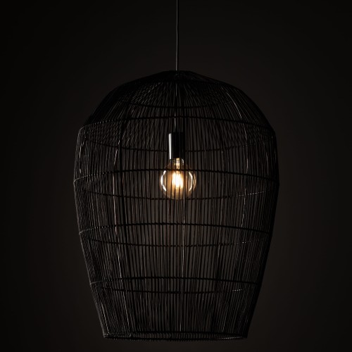Lampa sufitowa Wisząca HAITI L 11168 Nowodvorski Lighting w stylu boho rattanowa czarna Inspiracje Premium