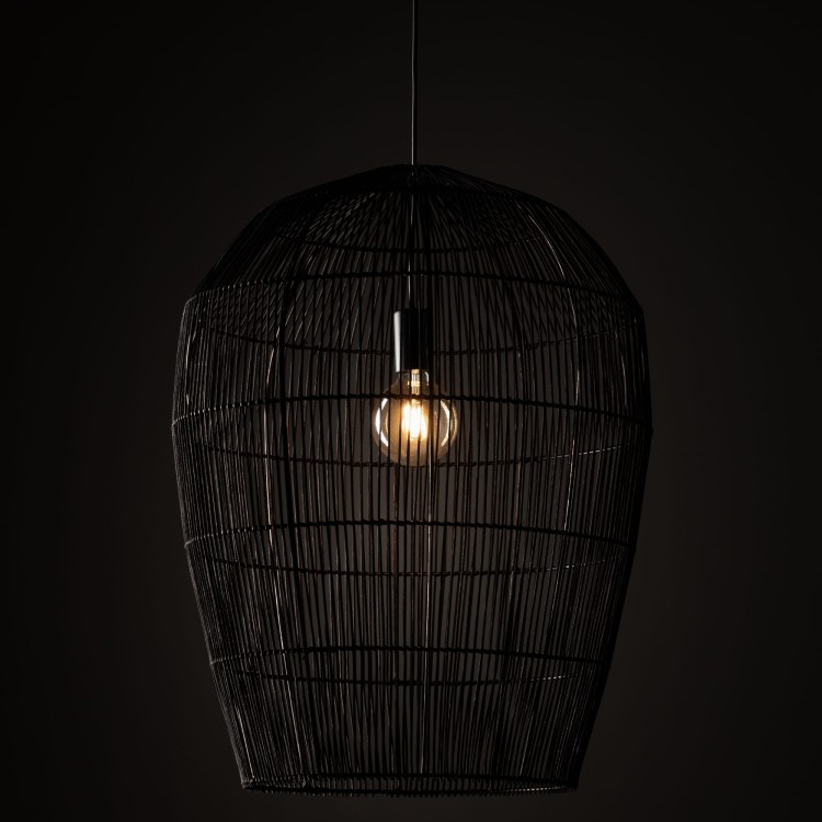 Lampa sufitowa Wisząca HAITI L 11168 Nowodvorski Lighting w stylu boho rattanowa czarna Inspiracje Premium