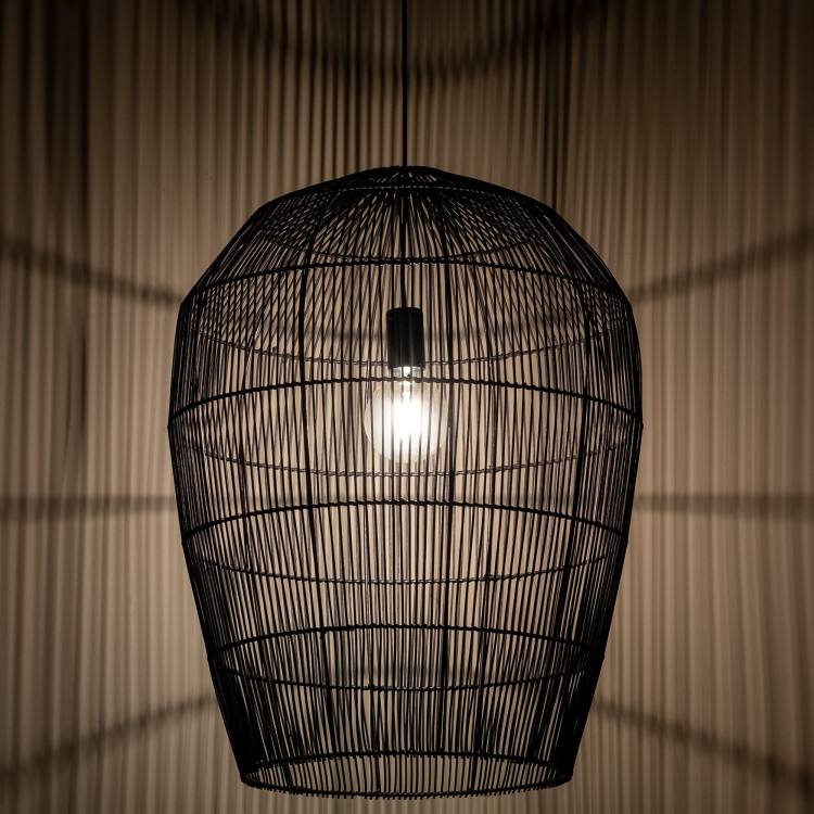 Lampa sufitowa Wisząca HAITI L 11168 Nowodvorski Lighting w stylu boho rattanowa czarna Inspiracje Premium