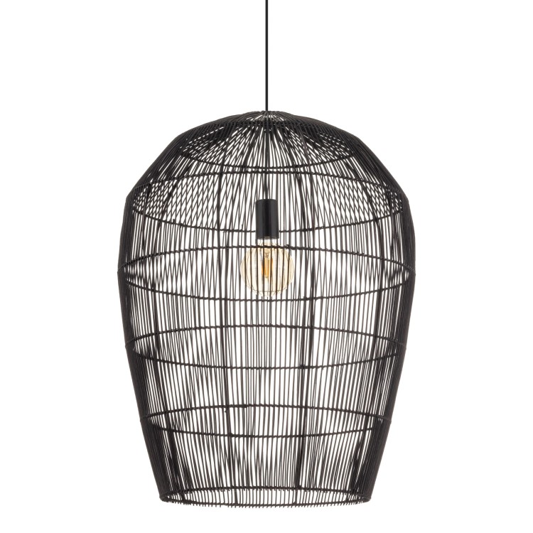 Lampa sufitowa Wisząca HAITI L 11168 Nowodvorski Lighting w stylu boho rattanowa czarna Inspiracje Premium