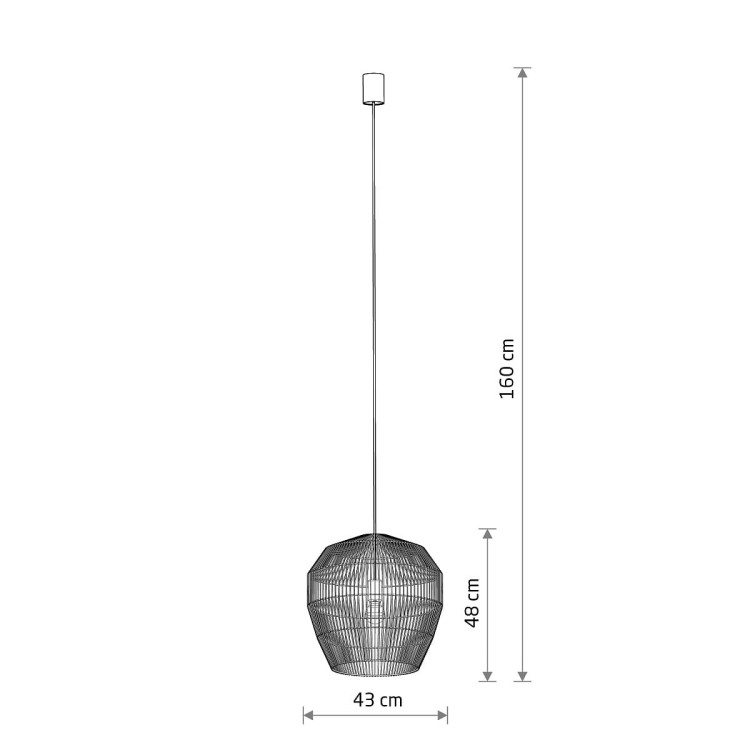 Lampa sufitowa Wisząca HAITI S 11166 Nowodvorski Lighting w stylu boho rattanowa czarna Inspiracje Premium