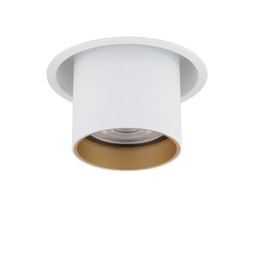 Lampa sufitowa punktowa podtynkowa MONO SLIDE WHITE/WHITE/GOLD 10797 NOWODVORSKI Lighting 1x GU10 Spot oświetleniowa nowoczesna sufitowa chowana wsuwana metal biało złota biała Inspiracje Premium