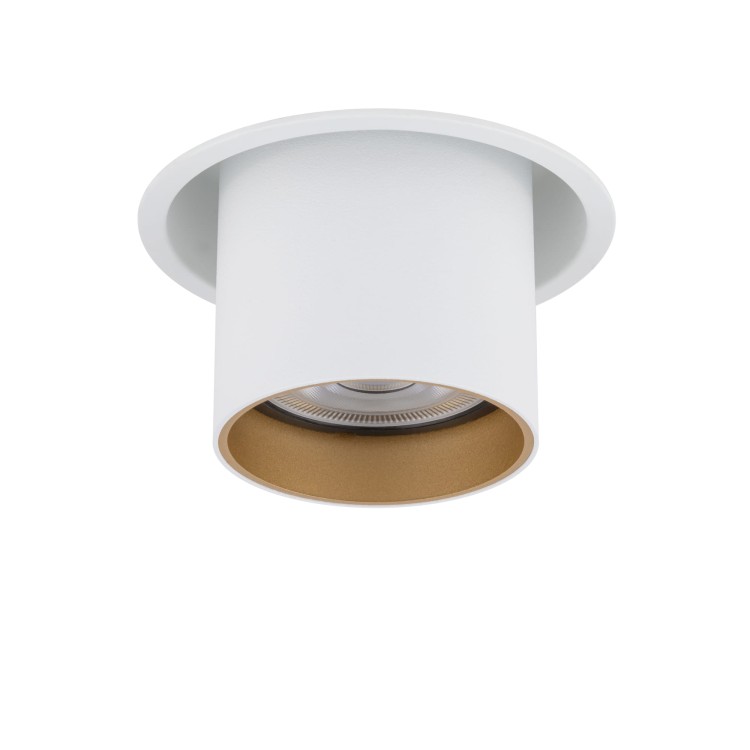Lampa sufitowa punktowa podtynkowa MONO SLIDE WHITE/WHITE/GOLD 10797 NOWODVORSKI Lighting 1x GU10 Spot oświetleniowa nowoczesna sufitowa chowana wsuwana metal biało złota biała Inspiracje Premium
