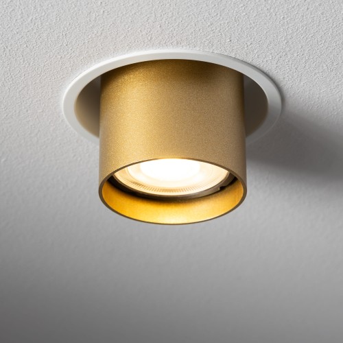 Lampa sufitowa punktowa podtynkowa MONO SLIDE WHITE/GOLD 10798 NOWODVORSKI Lighting 1x GU10 Spot oświetleniowa nowoczesna sufitowa chowana wsuwana metal biało złota biała złoty Inspiracje Premium