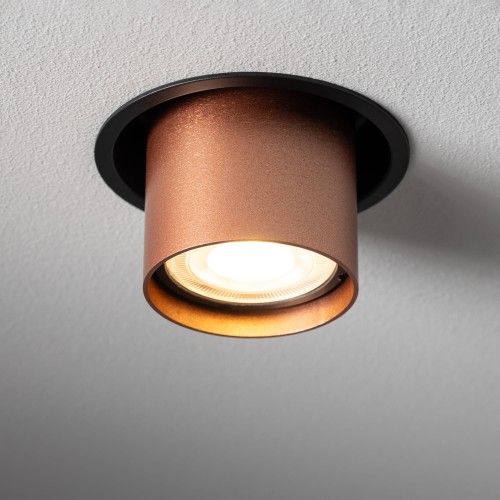 Lampa sufitowa punktowa podtynkowa MONO SLIDE BLACK/COPPER 10801 NOWODVORSKI Lighting 1x GU10 Spot oświetleniowa nowoczesna sufitowa chowana wsuwana metal czarno miedziana czarna miedź czarny satynowa miedź Inspiracje Premium
