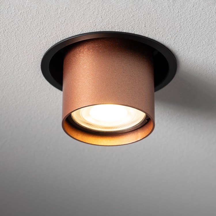 Lampa sufitowa punktowa podtynkowa MONO SLIDE BLACK/COPPER 10801 NOWODVORSKI Lighting 1x GU10 Spot oświetleniowa nowoczesna sufitowa chowana wsuwana metal czarno miedziana czarna miedź czarny satynowa miedź Inspiracje Premium