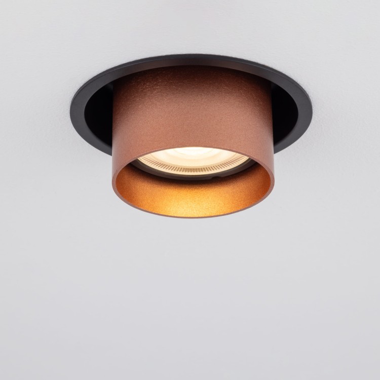Lampa sufitowa punktowa podtynkowa MONO SLIDE BLACK/COPPER 10801 NOWODVORSKI Lighting 1x GU10 Spot oświetleniowa nowoczesna sufitowa chowana wsuwana metal czarno miedziana czarna miedź czarny satynowa miedź Inspiracje Premium
