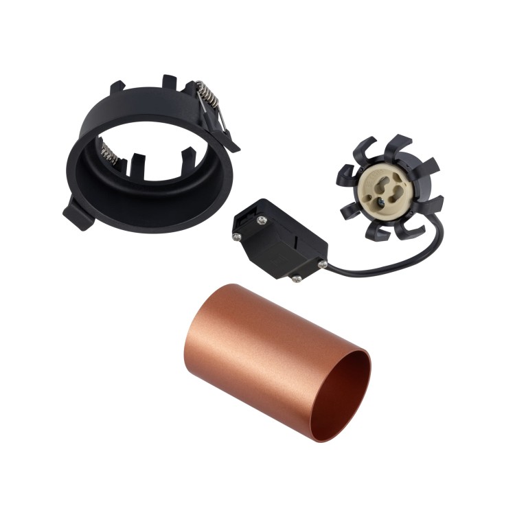 Lampa sufitowa punktowa podtynkowa MONO SLIDE BLACK/COPPER 10801 NOWODVORSKI Lighting 1x GU10 Spot oświetleniowa nowoczesna sufitowa chowana wsuwana metal czarno miedziana czarna miedź czarny satynowa miedź Inspiracje Premium