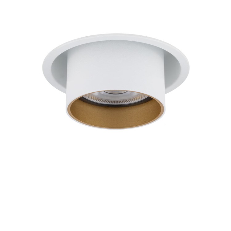 Lampa sufitowa punktowa podtynkowa MONO SLIDE WHITE/WHITE/GOLD 10797 NOWODVORSKI Lighting 1x GU10 Spot oświetleniowa nowoczesna sufitowa chowana wsuwana metal biało złota biała Inspiracje Premium