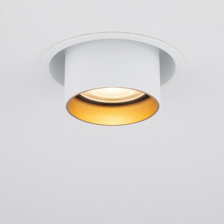 Lampa sufitowa punktowa podtynkowa MONO SLIDE WHITE/WHITE/GOLD 10797 NOWODVORSKI Lighting 1x GU10 Spot oświetleniowa nowoczesna sufitowa chowana wsuwana metal biało złota biała Inspiracje Premium