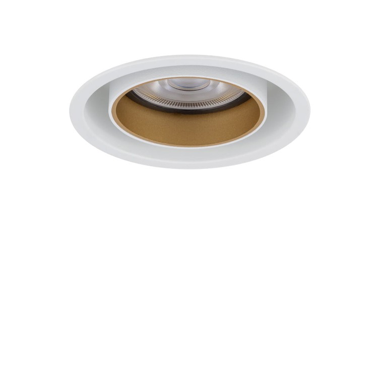 Lampa sufitowa punktowa podtynkowa MONO SLIDE WHITE/WHITE/GOLD 10797 NOWODVORSKI Lighting 1x GU10 Spot oświetleniowa nowoczesna sufitowa chowana wsuwana metal biało złota biała Inspiracje Premium