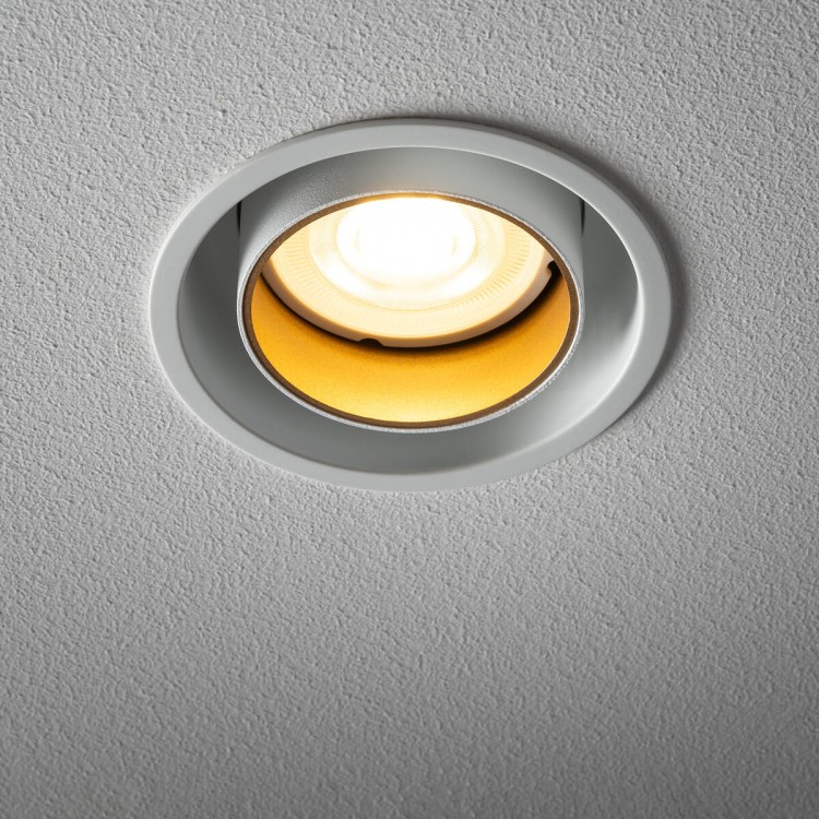 Lampa sufitowa punktowa podtynkowa MONO SLIDE WHITE/WHITE/GOLD 10797 NOWODVORSKI Lighting 1x GU10 Spot oświetleniowa nowoczesna sufitowa chowana wsuwana metal biało złota biała Inspiracje Premium