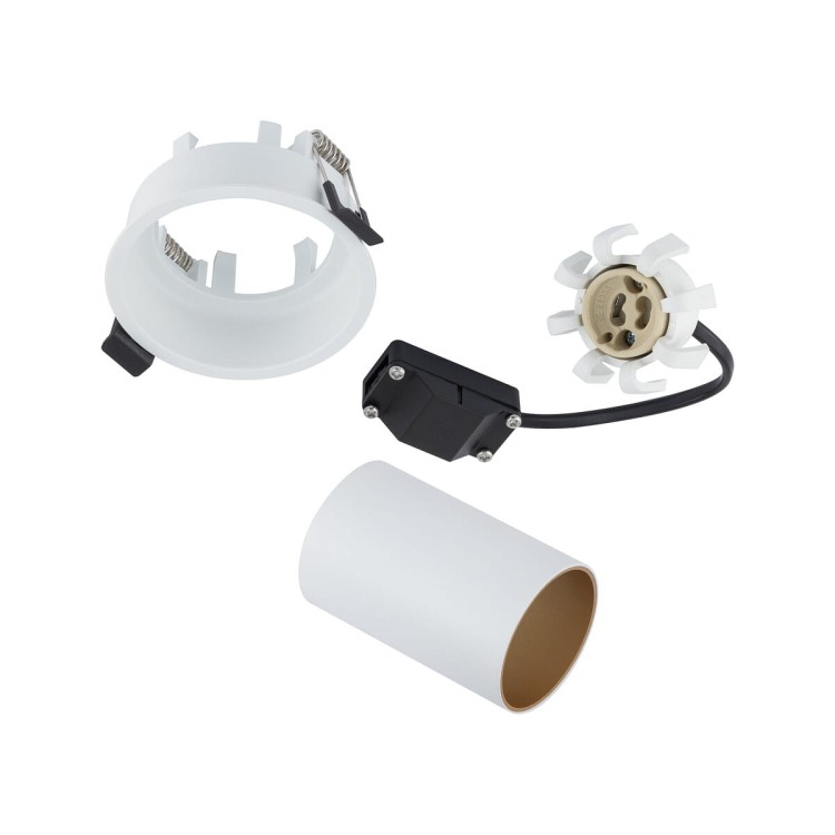 Lampa sufitowa punktowa podtynkowa MONO SLIDE WHITE/WHITE/GOLD 10797 NOWODVORSKI Lighting 1x GU10 Spot oświetleniowa nowoczesna sufitowa chowana wsuwana metal biało złota biała Inspiracje Premium