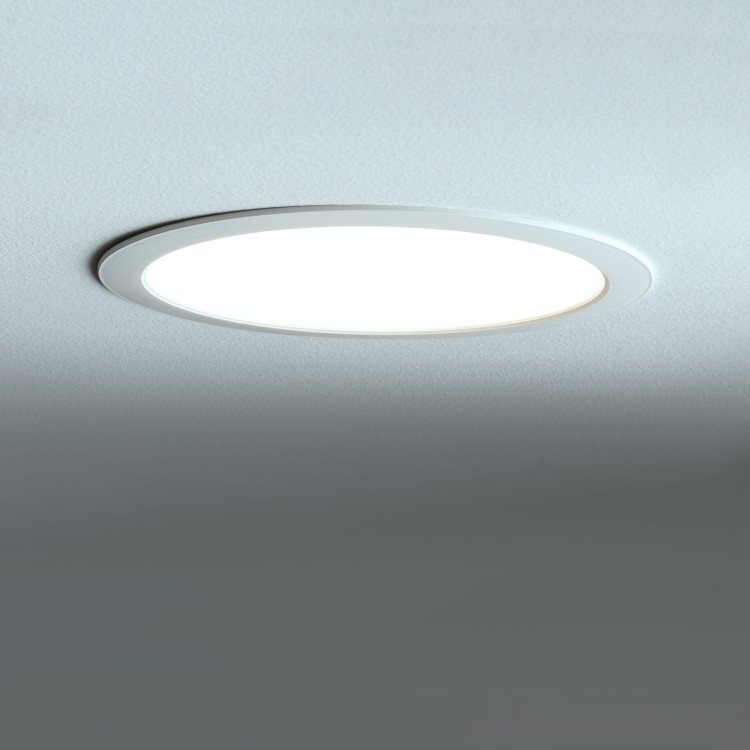 Sufitowa oprawa downlight LED okrągła MYKONOS LED 24W WH 10545 Nowodvorski Lighting 4000K wpuszczane do zabudowy sufitu podwieszanego lampa oprawa punktowa podtynkowa barwa dzienna neutralna biała białe biały Inspiracje Premium
