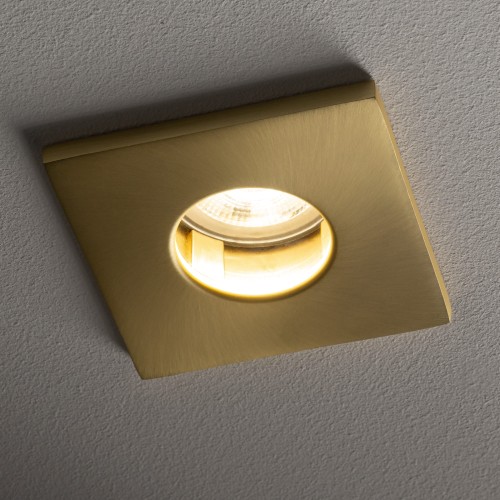 Lampa sufitowa punktowa podtynkowa BAHIA 10712 NOWODVORSKI Lighting IP44 1x GU10 Spot oświetleniowa nowoczesna oczko sufitowe wpuszczane do zabudowy sufitu podwieszanego oprawa do łazienki metal mosiądz Inspiracje Premium