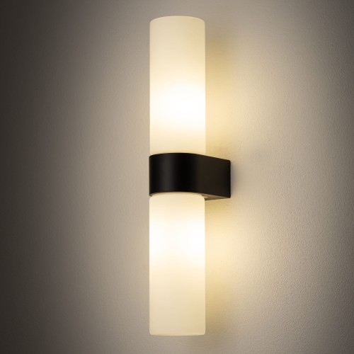 Lampa ścienna Kinkiet Łazienkowy NATALIE II BLACK 10728 NOWODVORSKI Lighting IP44 do łazienki G9 x2 nowoczesna oprawa oświetleniowa obok lustra nad lustro w łazience podwójny dwustronny czarny czarna Inspiracje Premium