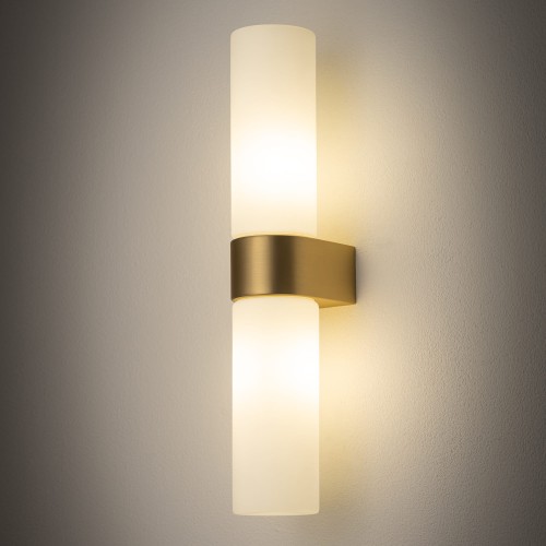 Lampa ścienna Kinkiet Łazienkowy NATALIE II BRASS 10727 NOWODVORSKI Lighting IP44 do łazienki G9 x2 nowoczesna oprawa oświetleniowa obok lustra nad lustro w łazience podwójny dwustronny mosiądz Inspiracje Premium
