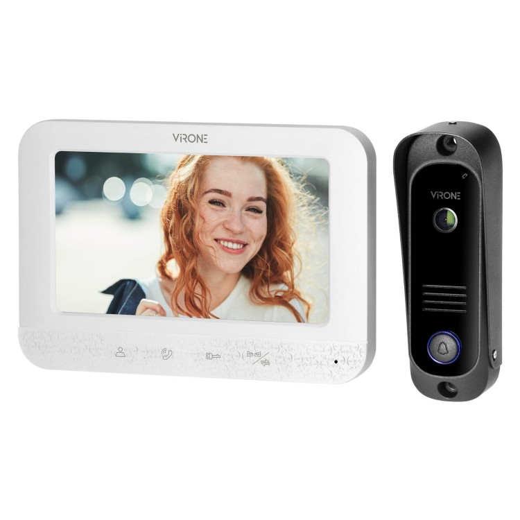 Wideodomofon VDP-68/W Virone Zestaw wideodomofonowy bezsłuchawkowy, monitor 7" LCD, interkom, biały, SETAR