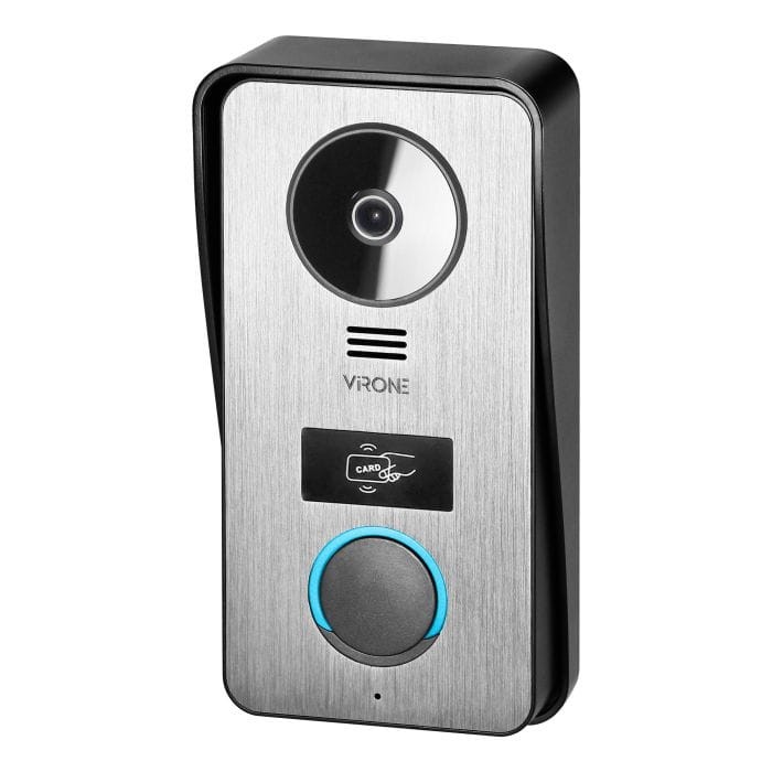 Wideodomofon VDP-60FHD Virone CETI Full HD, zestaw wideodomofonowy, bezsłuchawkowy, monitor dotykowy 7" LCD, z gniazdem na kartę pamięci, z kamerą Full HD 1080p, czytnikiem kart i breloków zbliżeniowych 125kHz