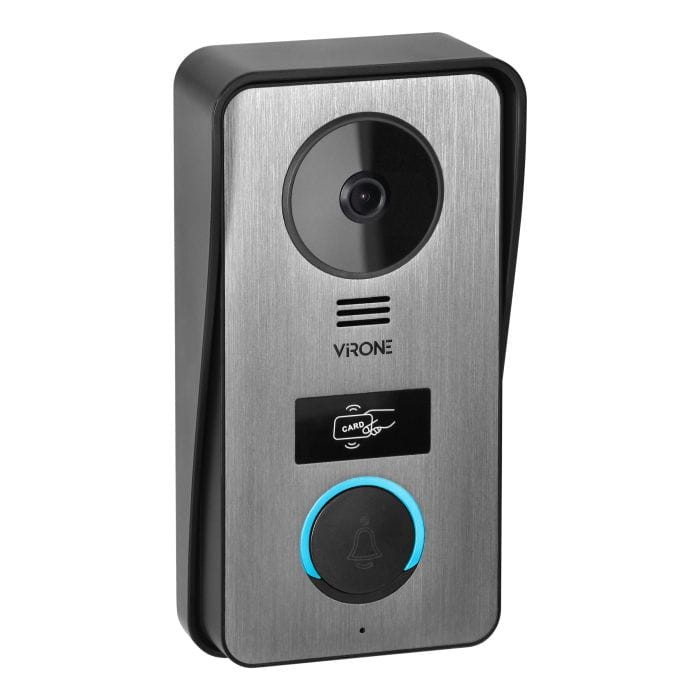 Wideodomofon VDP-60FHD Virone CETI Full HD, zestaw wideodomofonowy, bezsłuchawkowy, monitor dotykowy 7" LCD, z gniazdem na kartę pamięci, z kamerą Full HD 1080p, czytnikiem kart i breloków zbliżeniowych 125kHz