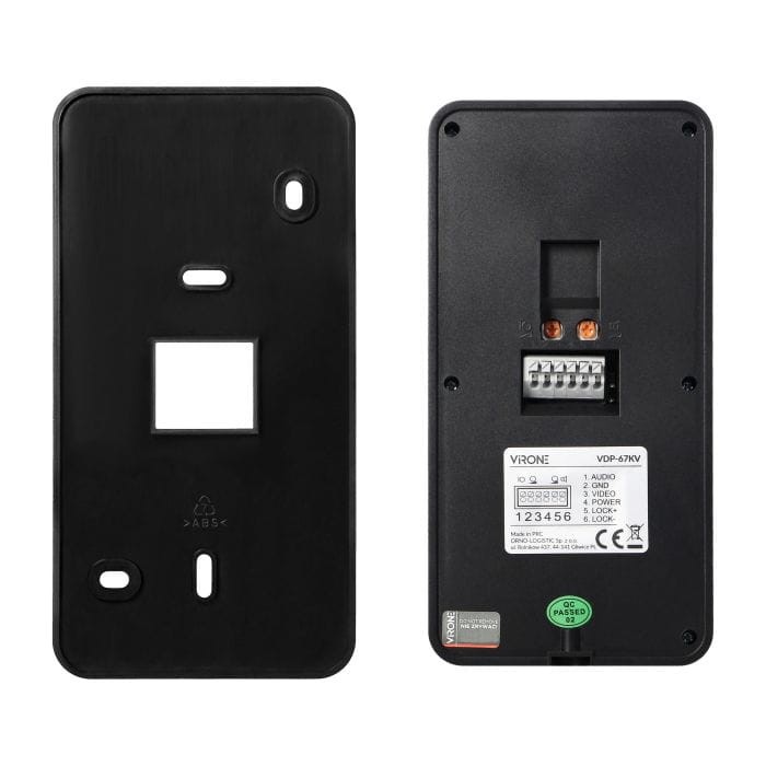 Wideodomofon VDP-60FHD Virone CETI Full HD, zestaw wideodomofonowy, bezsłuchawkowy, monitor dotykowy 7" LCD, z gniazdem na kartę pamięci, z kamerą Full HD 1080p, czytnikiem kart i breloków zbliżeniowych 125kHz