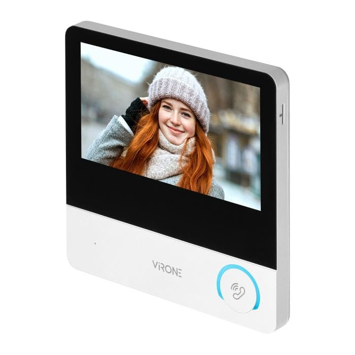Wideodomofon VDP-60FHD Virone CETI Full HD, zestaw wideodomofonowy, bezsłuchawkowy, monitor dotykowy 7" LCD, z gniazdem na kartę pamięci, z kamerą Full HD 1080p, czytnikiem kart i breloków zbliżeniowych 125kHz