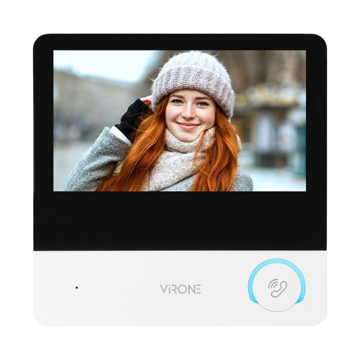Wideodomofon VDP-60FHD Virone CETI Full HD, zestaw wideodomofonowy, bezsłuchawkowy, monitor dotykowy 7" LCD, z gniazdem na kartę pamięci, z kamerą Full HD 1080p, czytnikiem kart i breloków zbliżeniowych 125kHz