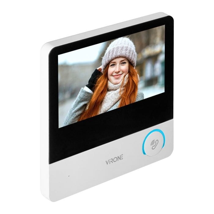 Wideodomofon VDP-60FHD Virone CETI Full HD, zestaw wideodomofonowy, bezsłuchawkowy, monitor dotykowy 7" LCD, z gniazdem na kartę pamięci, z kamerą Full HD 1080p, czytnikiem kart i breloków zbliżeniowych 125kHz