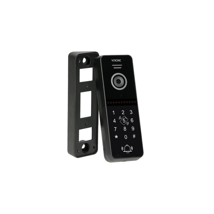 Wideodomofon VDP-61FHDZD/W Virone VIFIS Full HD zestaw wideodomofonowy bezsłuchawkowy z kamerą Full HD, szyfratorem, czytnikiem zbliżeniowym i sterowaniem z aplikacji, zasilacz na szynę DIN, biały