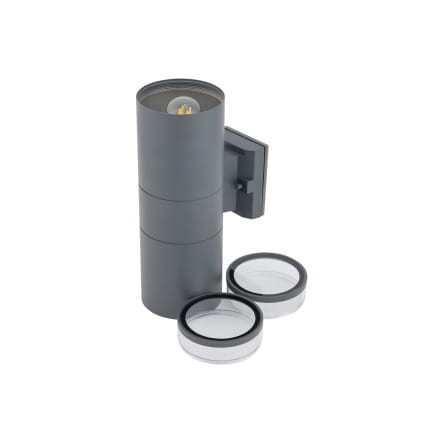 Lampa ogrodowa elewacyjna Kinkiet Zewnętrzny ROCK PRO 10688 NOWODVORSKI Lighting 2x E27 IP44 aluminium metalowa na budynek dwustronna oświetlenie zewnętrzne matowy grafitowy grafitowa Inspiracje Premium