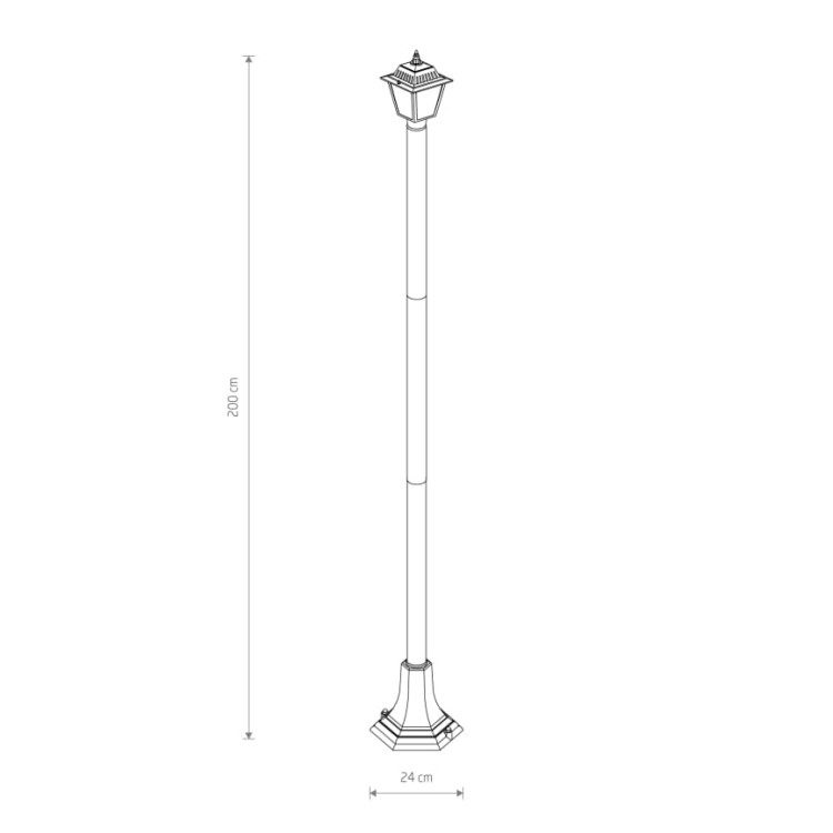 Lampa zewnętrzna Latarnia stojąca ANA BL FL 200 10502 NOWODVORSKI Lighting 2m stylizowana oprawa oświetleniowa ogrodowa parkingowa parkowa masztowa czarna pojedyncza Inspiracje Premium