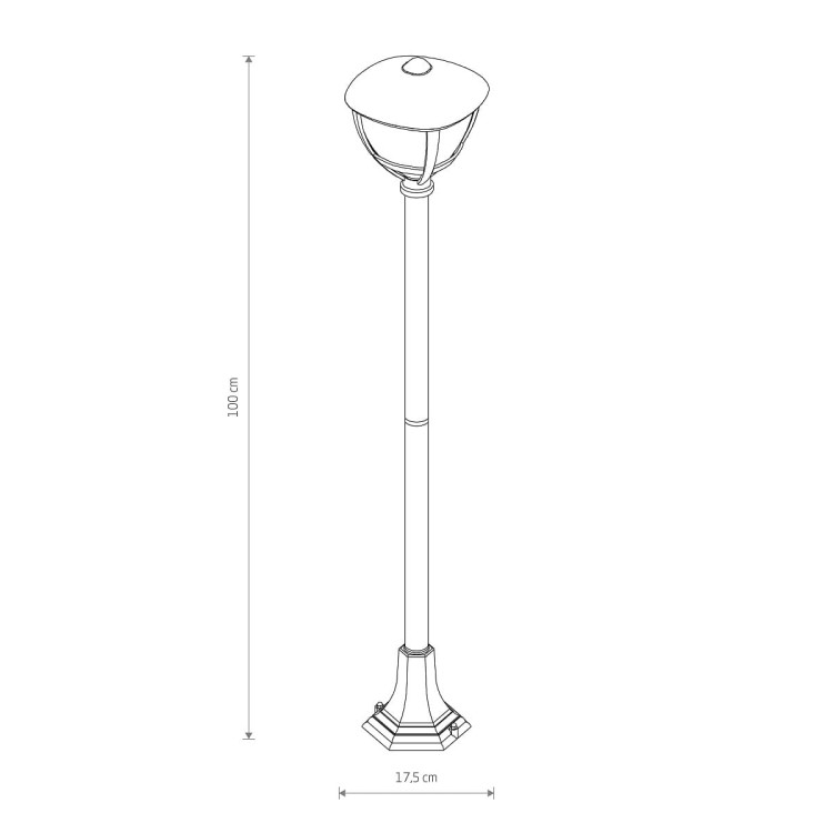 Lampa zewnętrzna Latarnia stojąca AMELIA BL FL 100 10497 NOWODVORSKI Lighting 1m stylizowana oprawa oświetleniowa ogrodowa parkingowa parkowa masztowa czarna pojedyncza Inspiracje Premium