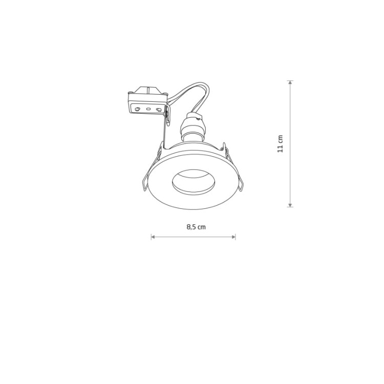 Lampa sufitowa punktowa podtynkowa ACRE 10711 NOWODVORSKI Lighting IP44 1x GU10 Spot oświetleniowa nowoczesna oczko sufitowe wpuszczane do zabudowy sufitu podwieszanego oprawa do łazienki metal mosiądz Inspiracje Premium