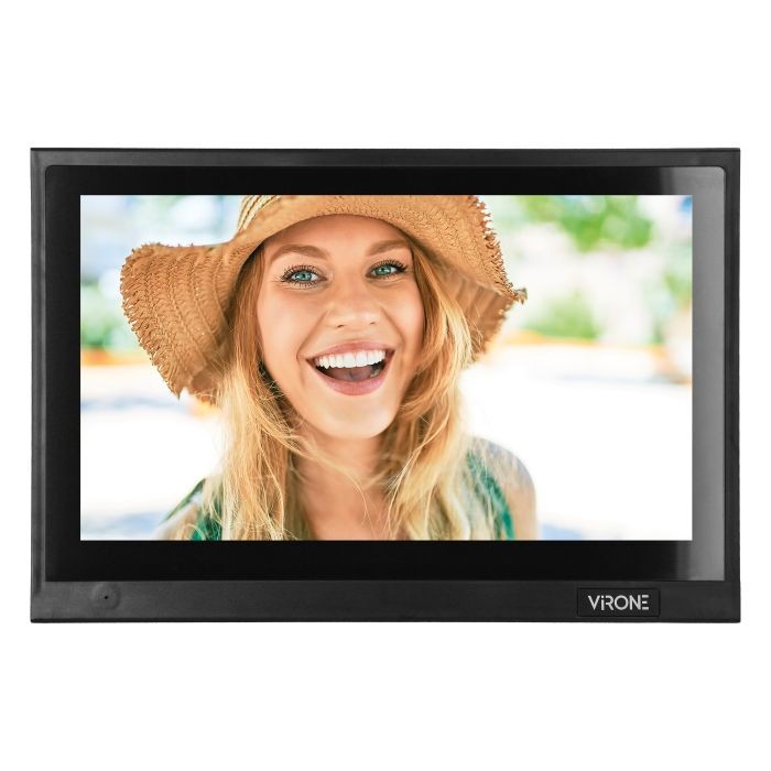 Wideodomofon VDP-66/B Virone Zestaw wideodomofonowy, bezsłuchawkowy, monitor 10" LCD, menu OSD, WI-FI + APP na telefon, z gniazdem na kartę pamięci TF, z kamerą Full HD 1080p, szyfratorem i czytnikiem kart i breloków zbliżeniowych, czarny, BESAR