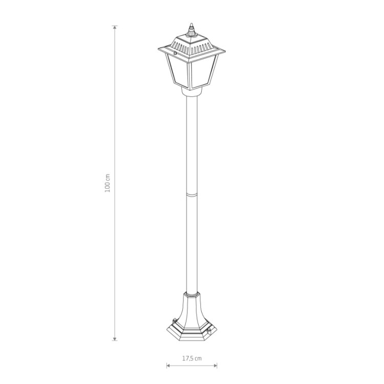 Lampa zewnętrzna Latarnia stojąca ANA BL FL 100 10501 NOWODVORSKI Lighting 1m stylizowana oprawa oświetleniowa ogrodowa parkingowa parkowa masztowa czarna pojedyncza Inspiracje Premium