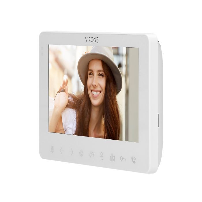 Wideodomofon VDP-63 Virone Zestaw wideodomofonowy, bezsłuchawkowy, monitor 7"LCD, menu OSD, WI-FI + APP na telefon, z gniazdem na kartę pamięci TF, sterowanie bramą, biały, VIFAR