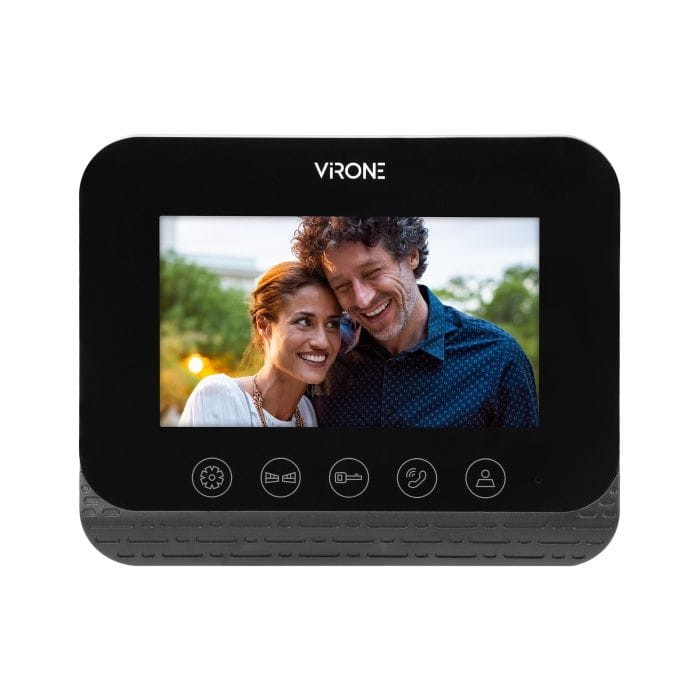 Wideodomofon VDP-62 Virone Zestaw wideodomofonowy bezsłuchawkowy, monitor 4,3" LCD, z czytnikiem breloków zbliżeniowych 125kHz, czarny, ENIF RFID