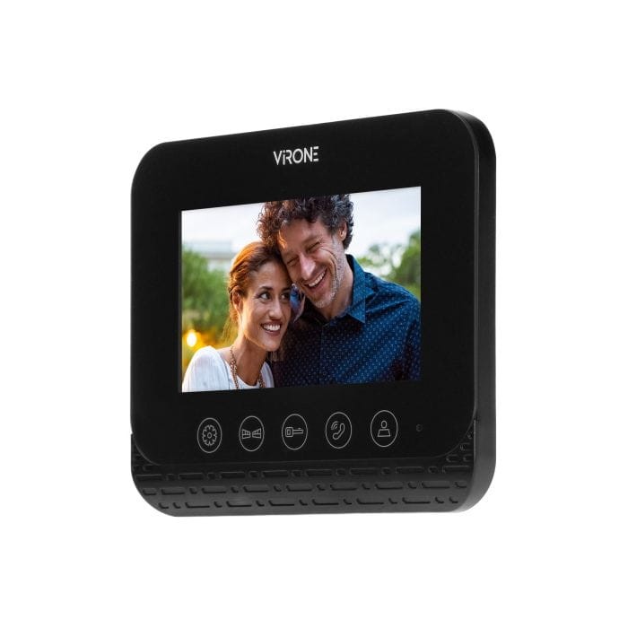 Wideodomofon VDP-62 Virone Zestaw wideodomofonowy bezsłuchawkowy, monitor 4,3" LCD, z czytnikiem breloków zbliżeniowych 125kHz, czarny, ENIF RFID