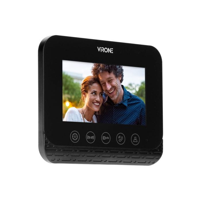 Wideodomofon VDP-62 Virone Zestaw wideodomofonowy bezsłuchawkowy, monitor 4,3" LCD, z czytnikiem breloków zbliżeniowych 125kHz, czarny, ENIF RFID