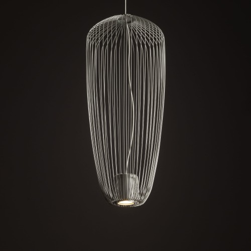 Lampa sufitowa Wisząca PUMPKIN S SILK GRAY 11242 Nowodvorski Lighting 1x GU10 z drutów druciana metal metalowa szara szary zwis Inspiracje Premium