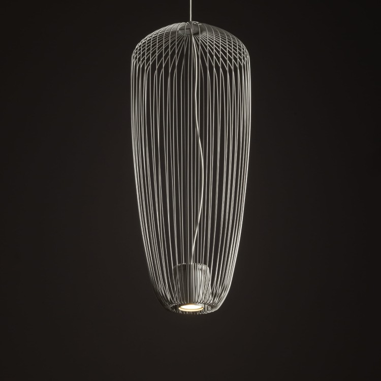 Lampa sufitowa Wisząca PUMPKIN S SILK GRAY 11242 Nowodvorski Lighting 1x GU10 z drutów druciana metal metalowa szara szary zwis Inspiracje Premium