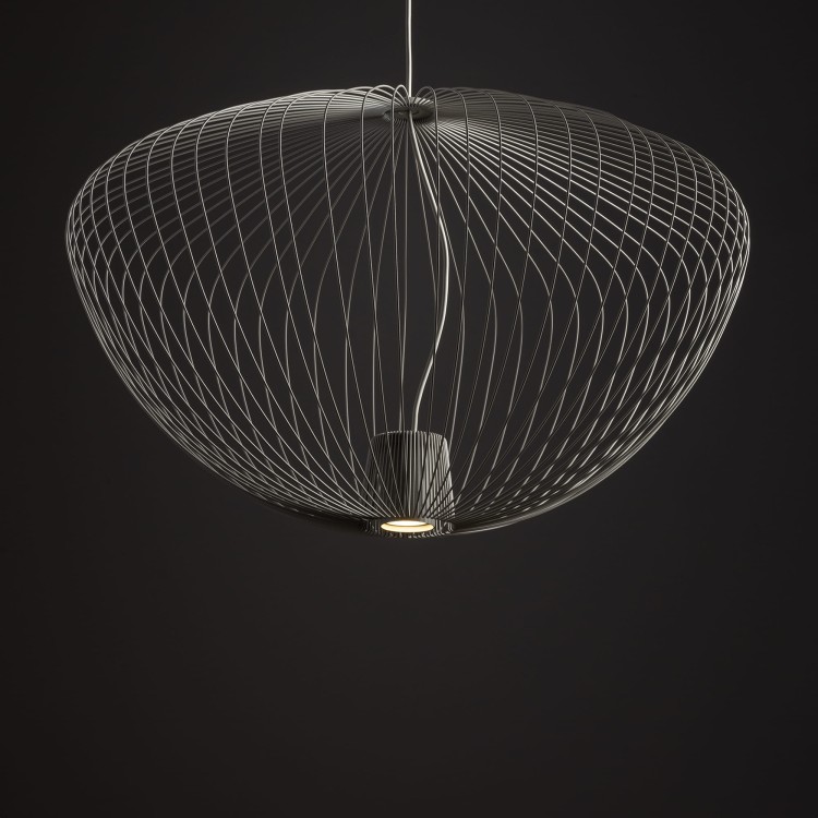 Lampa sufitowa Wisząca PUMPKIN L SILK GRAY 11251 Nowodvorski Lighting 1x GU10 z drutów druciana metal metalowa szara szary zwis Inspiracje Premium