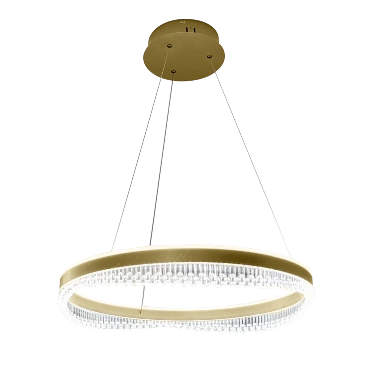 Lampa sufitowa wisząca okrąg koło Industrialna Loft PRECIOSA 52W LED ML0999 Milagro 4000K nowoczesna oprawa oświetleniowa okrągła metal żyrandol złoty złota zwis Inspiracje Premium