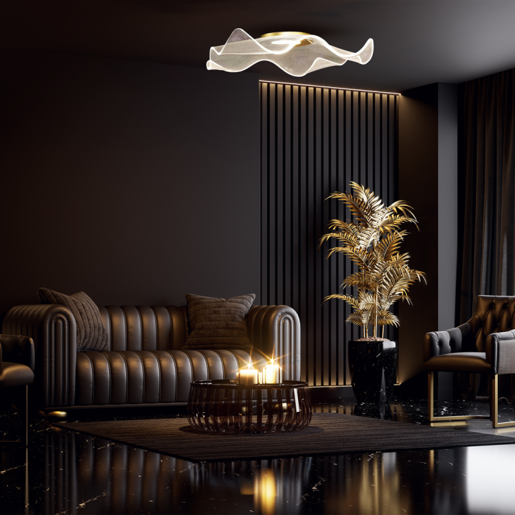 Lampa sufitowa LARGO 16W LED ML1043 Milagro nowoczesna oprawa oświetleniowa metal akryl złota złoty Inspiracje Premium