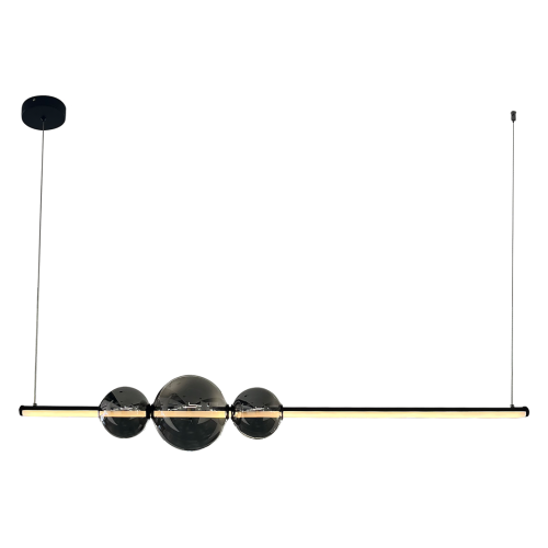 Lampa sufitowa wisząca listwa KUGEL 30W LED ML0982 Milagro 120cm nowoczesna oprawa oświetleniowa metal czarny czarna zwis Inspiracje Premium