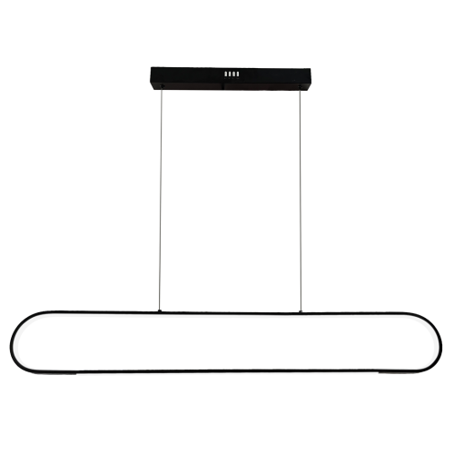 Lampa sufitowa wisząca FRAME 42W LED ML1046 Milagro 4000K nowoczesna oprawa oświetleniowa wyginana metal żyrandol czarny czarna zwis Inspiracje Premium