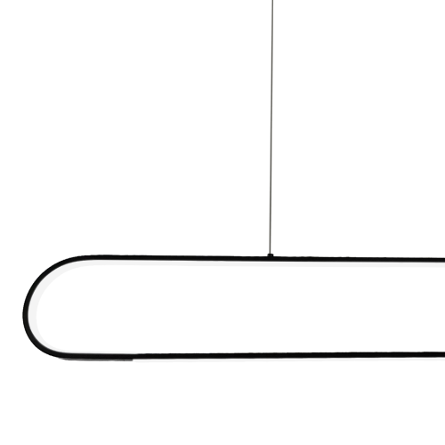 Lampa sufitowa wisząca FRAME 42W LED ML1046 Milagro 4000K nowoczesna oprawa oświetleniowa wyginana metal żyrandol czarny czarna zwis Inspiracje Premium