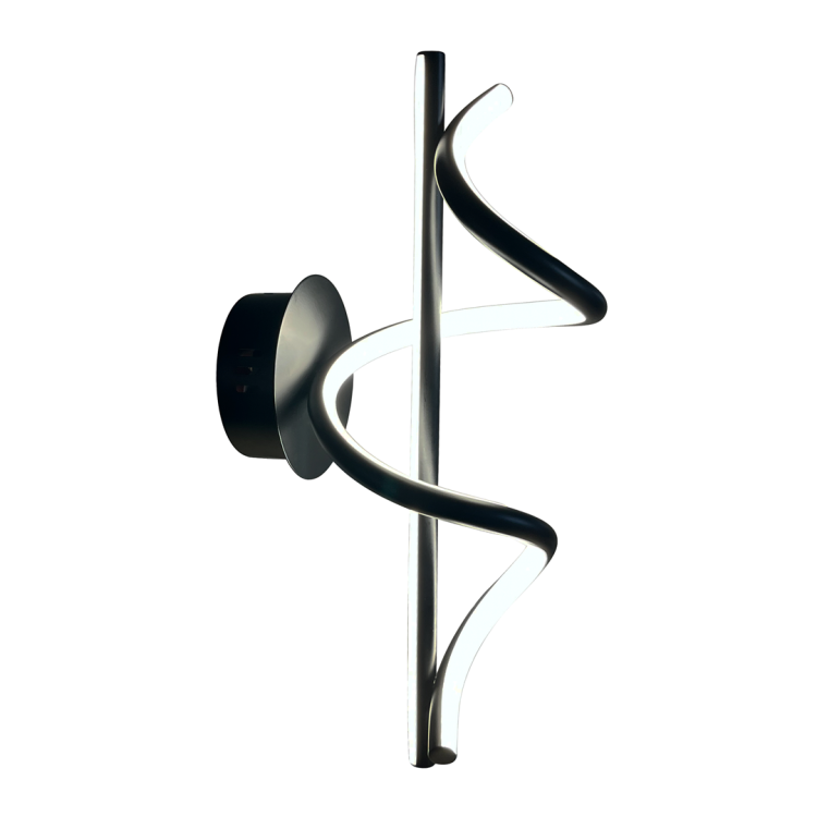 Lampa ścienna Kinkiet TWIST 12W LED ML1058 Milagro nowoczesna oprawa oświetleniowa metal czarna czarny pojedynczy Inspiracje Premium
