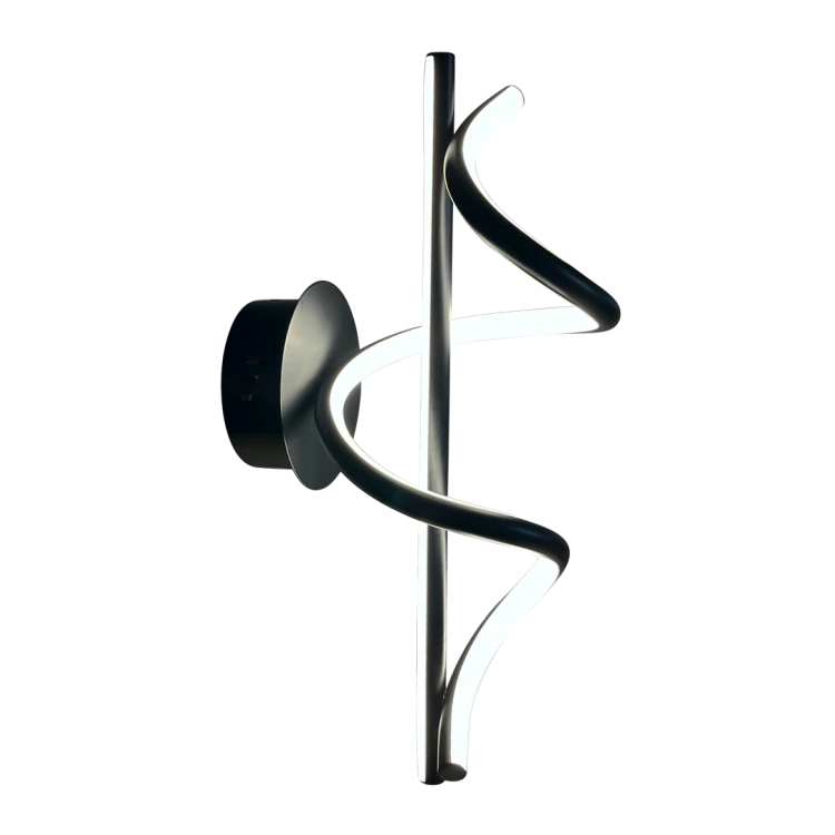 Lampa ścienna Kinkiet TWIST 12W LED ML1058 Milagro nowoczesna oprawa oświetleniowa metal czarna czarny pojedynczy Inspiracje Premium